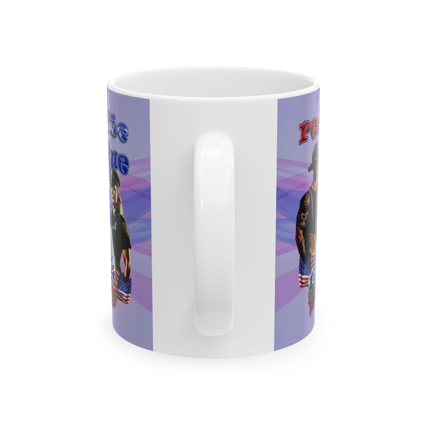 rw&b lives matter - White Mug (light blue-pink wave)