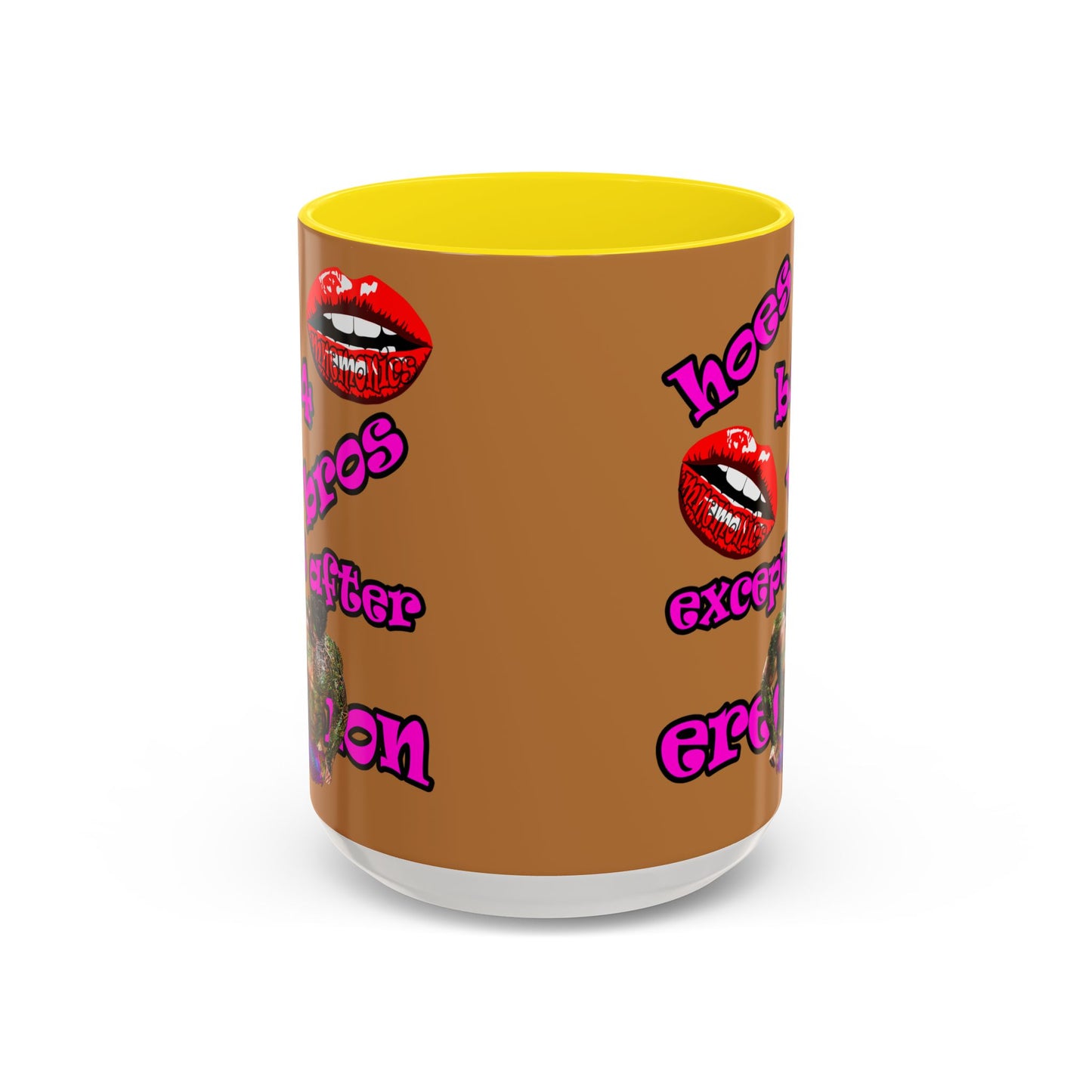 hoes b4 bros - Accent Mug (light brown)