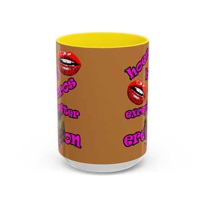 hoes b4 bros - Accent Mug (light brown)