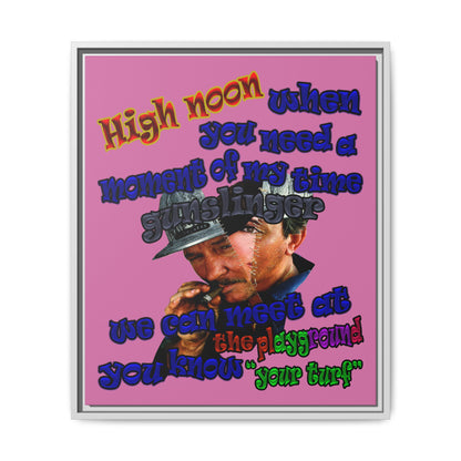 high noon - framed canvas art (light pink)
