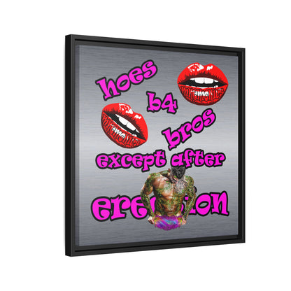 hoes b4 bros - framed canvas art (brushed nickel)