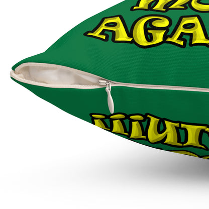 shoot the moon again - Spun Polyester Square Pillow - (dark green)