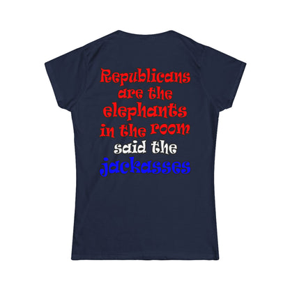 donkeys and elephants - Women's Softstyle Tee