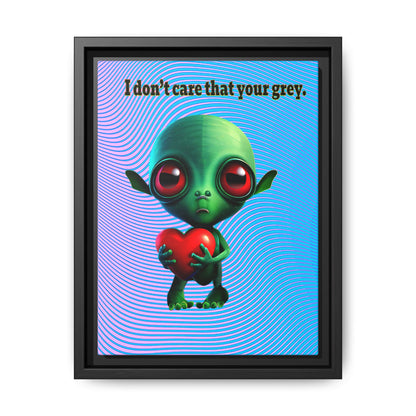 I don't care that your grey - framed canvas art (light blue-purple wave)