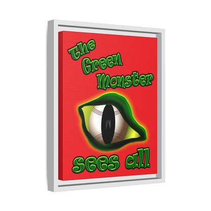 green monster - framed canvas art (red)