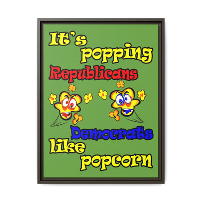 popping like popcorn - framed canvas art (green)