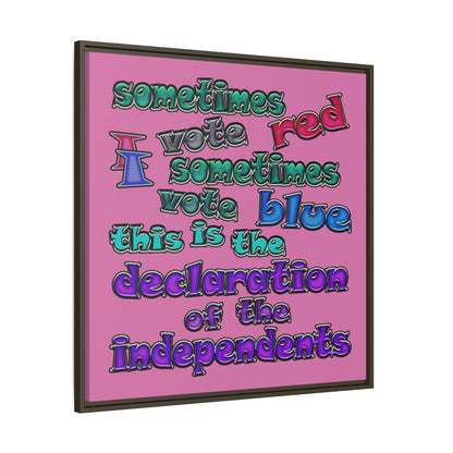 declaration of the independents - framed canvas art (light pink)