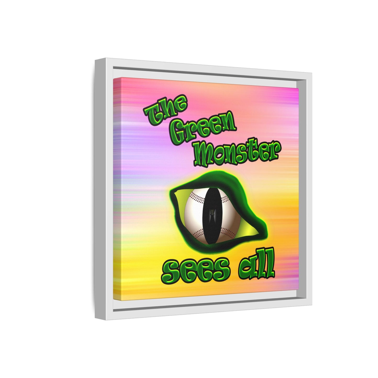 green monster - framed canvas art (color blur)