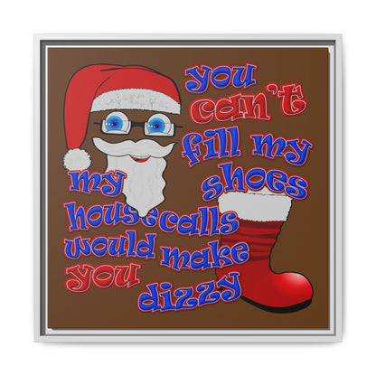 santa's shoes - framed canvas art (brown)