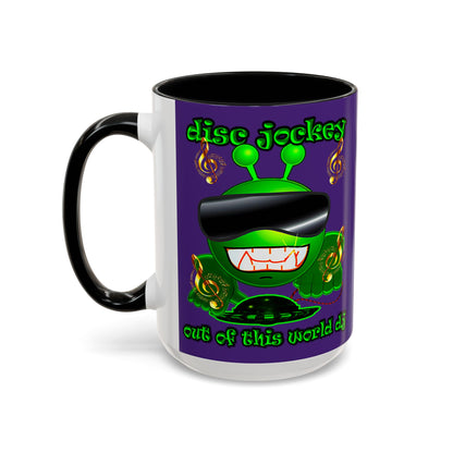 disc jockey - Accent Mug (purple)
