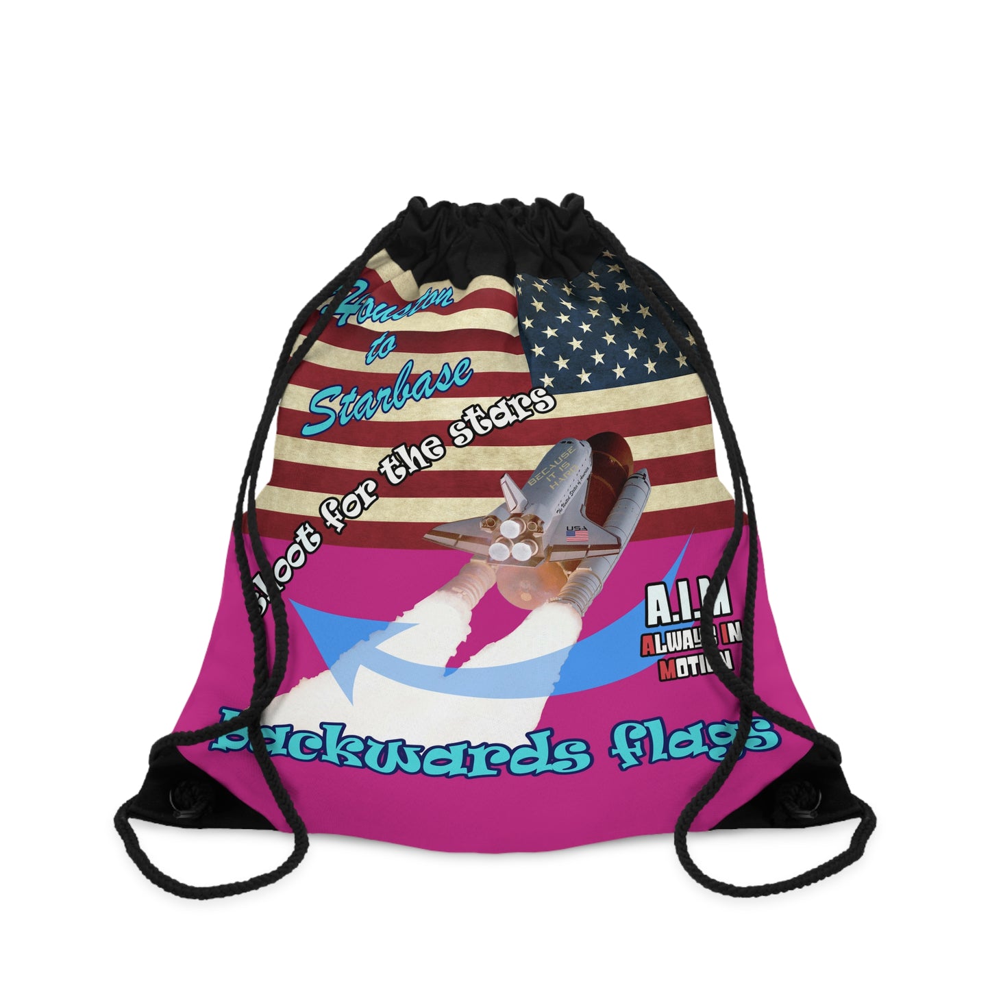 shoot for the stars - Drawstring Bag (pink)
