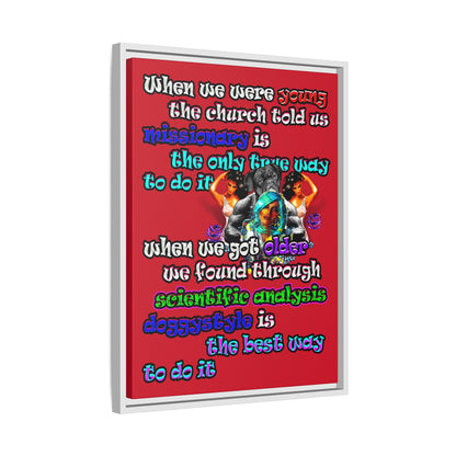 doggystyle - framed canvas art (dark red)