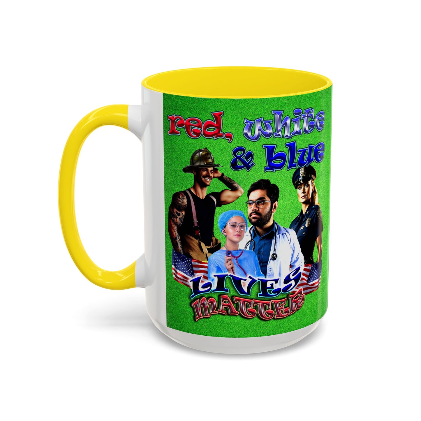 rw&b lives matter - Accent Mug (green turf)