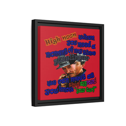 high noon - framed canvas art (dark red)