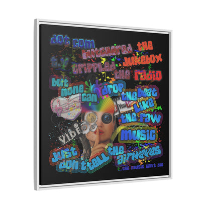 drop the beat - framed canvas art (black)