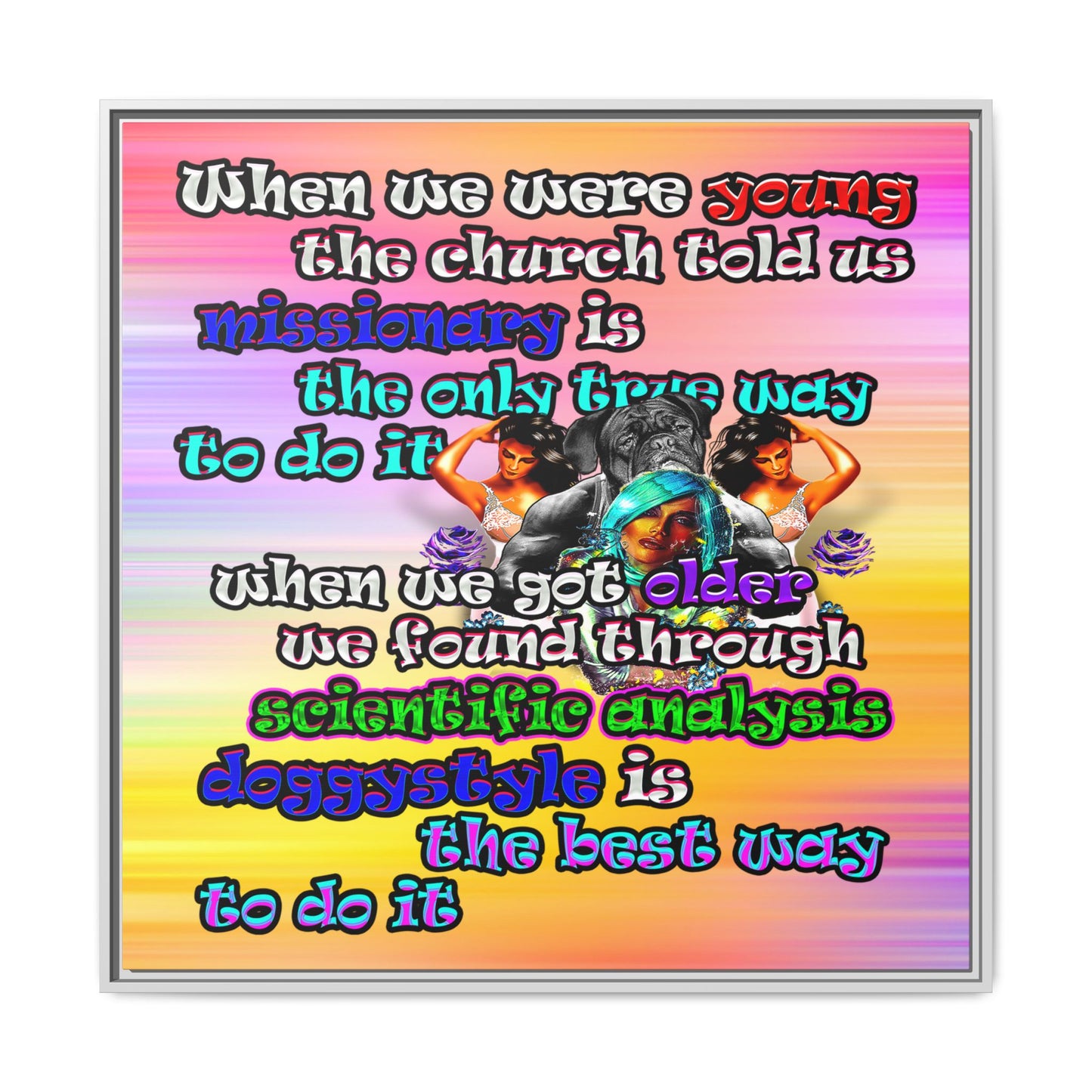 doggystyle - framed canvas art (color blur)