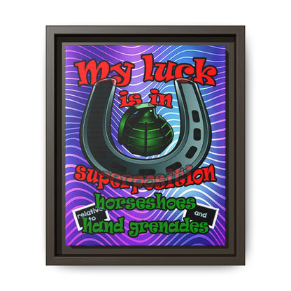 my luck - framed canvas art (purple wave)