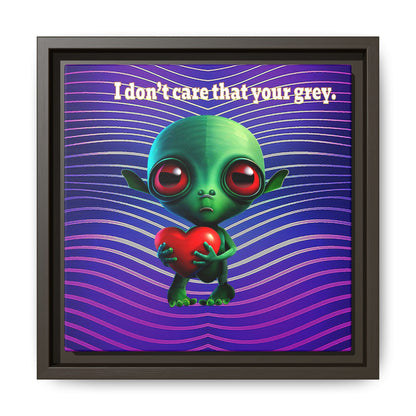 I don't care that your grey - framed canvas art (purple wave)
