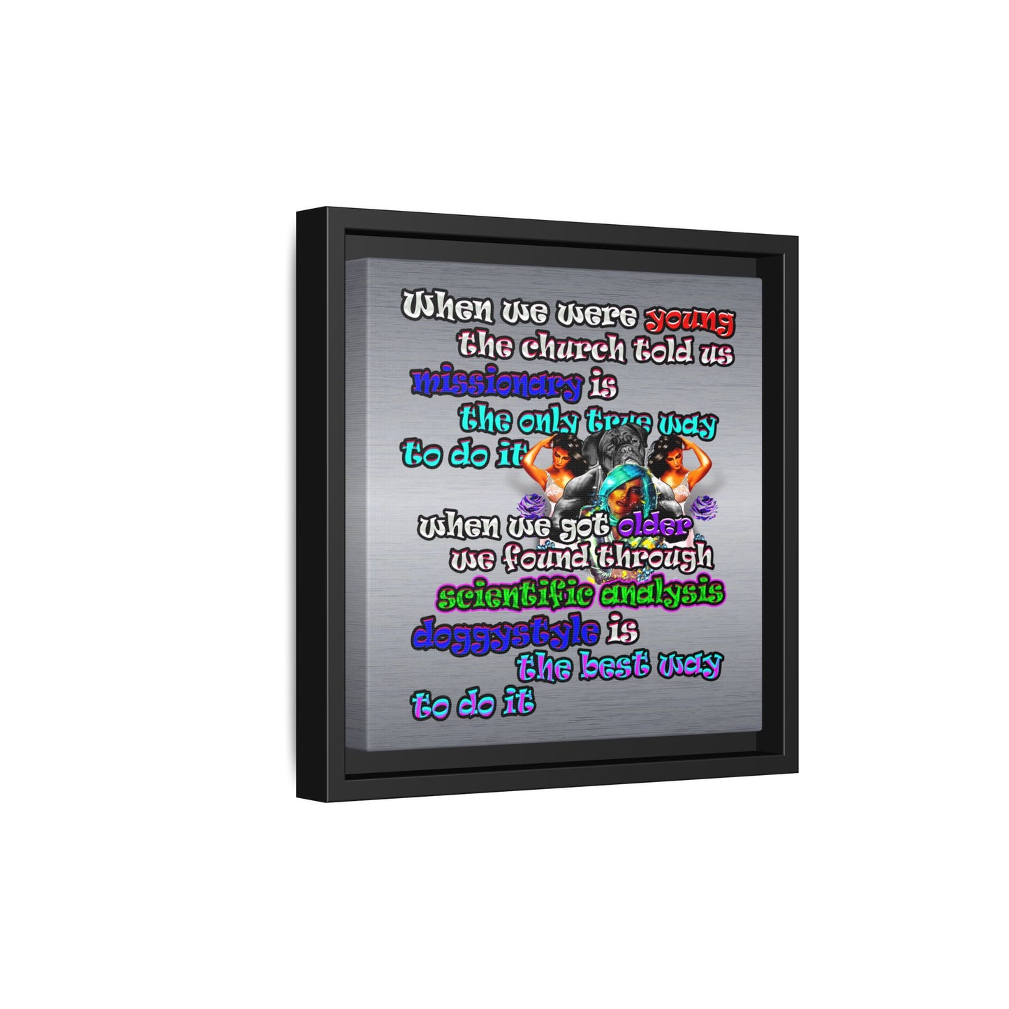 doggystyle - framed canvas art (brushed nickel)