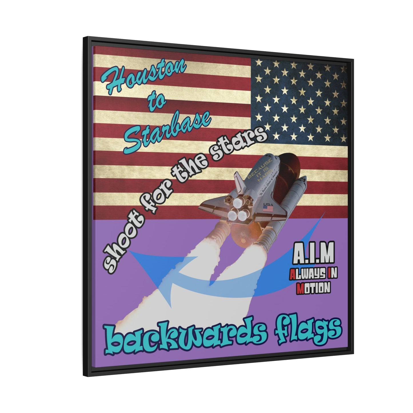 shoot for the stars - framed canvas art (light purple)