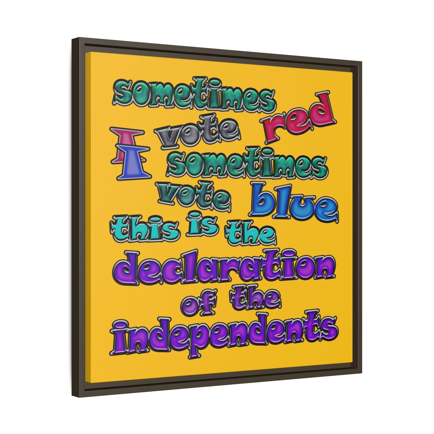 declaration of the independents - framed canvas art (yellow)
