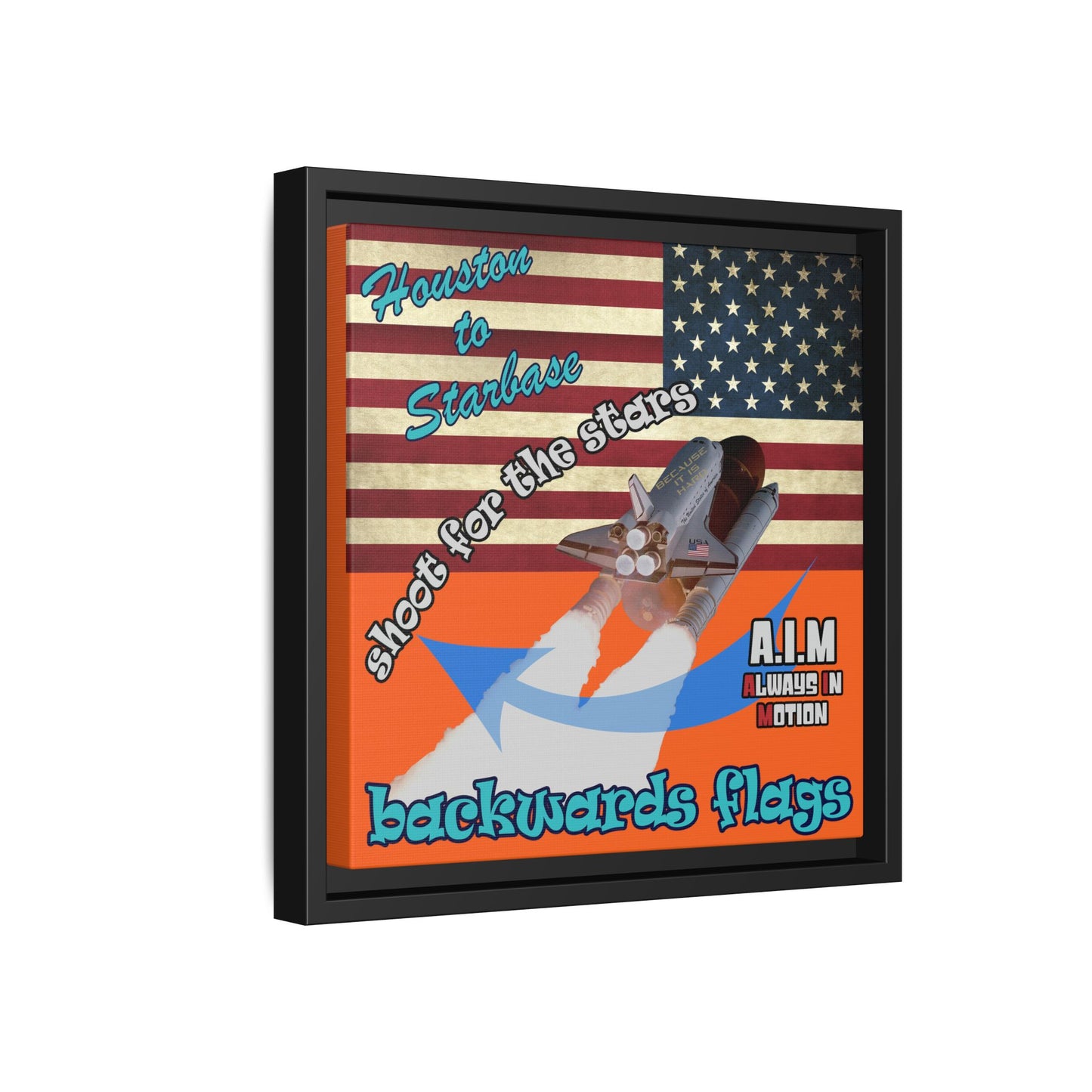 shoot for the stars - framed canvas art (orange)