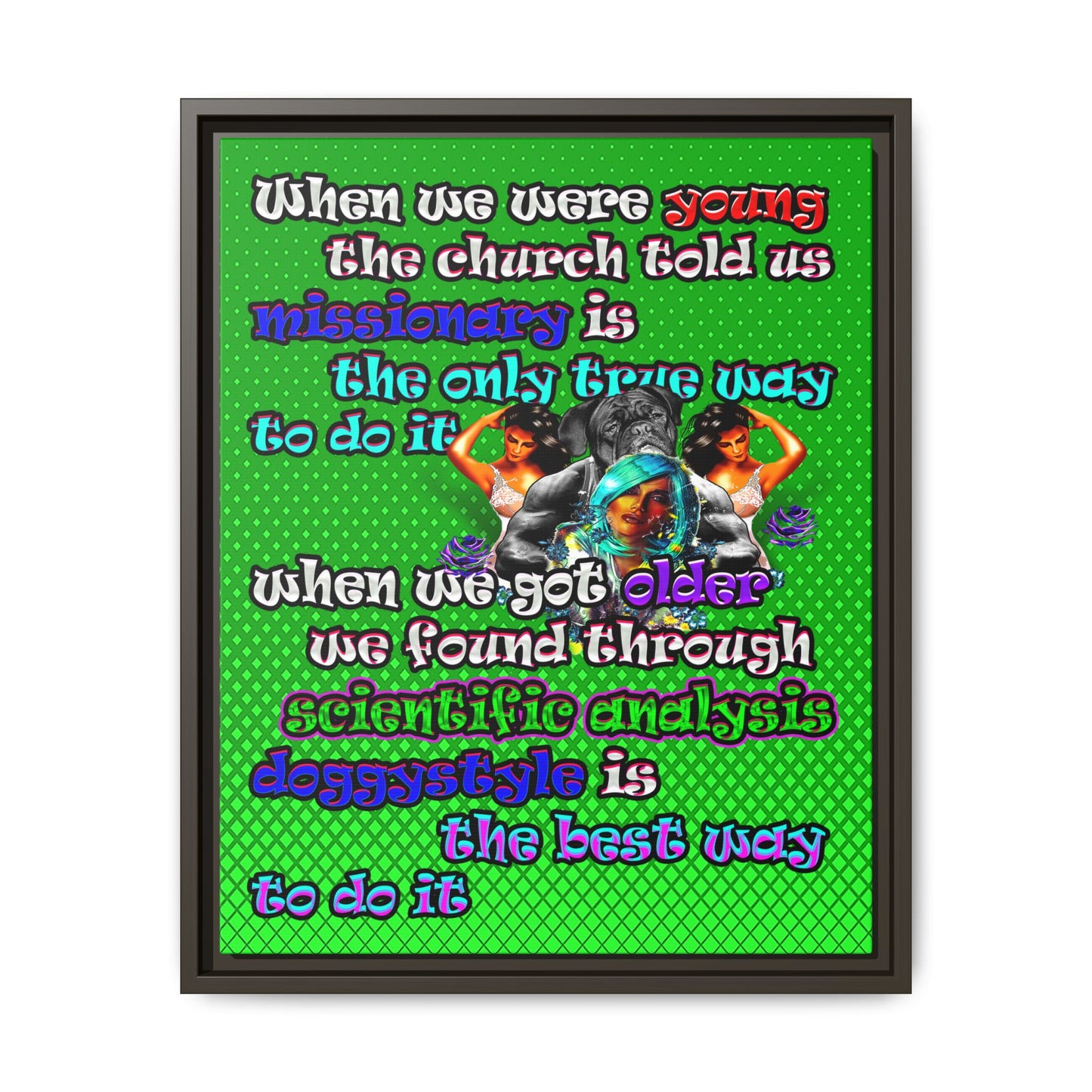 doggystyle - framed canvas art (logo green)