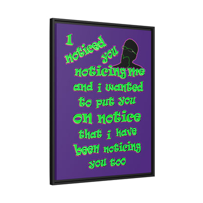 noticed you noticing - framed canvas art (purple)