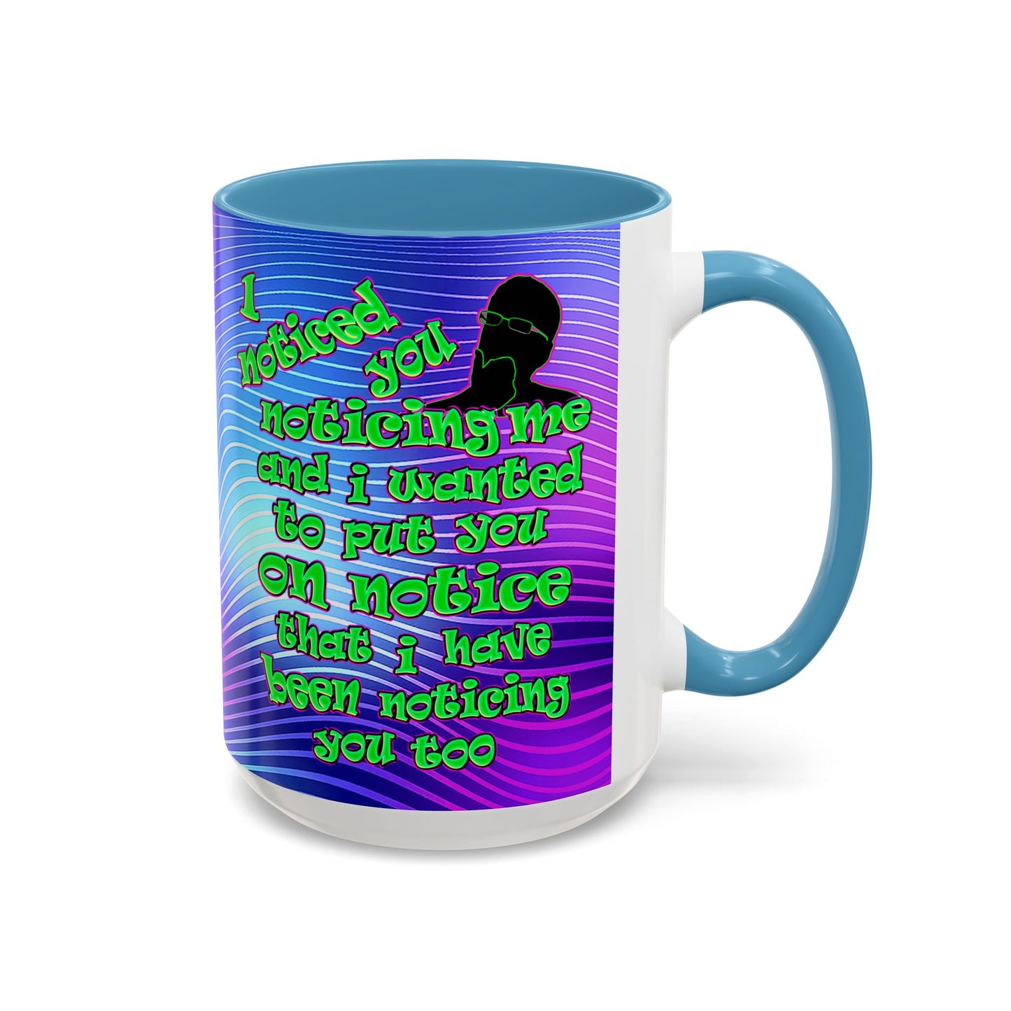 noticed you noticing - Accent Mug (purple wave)