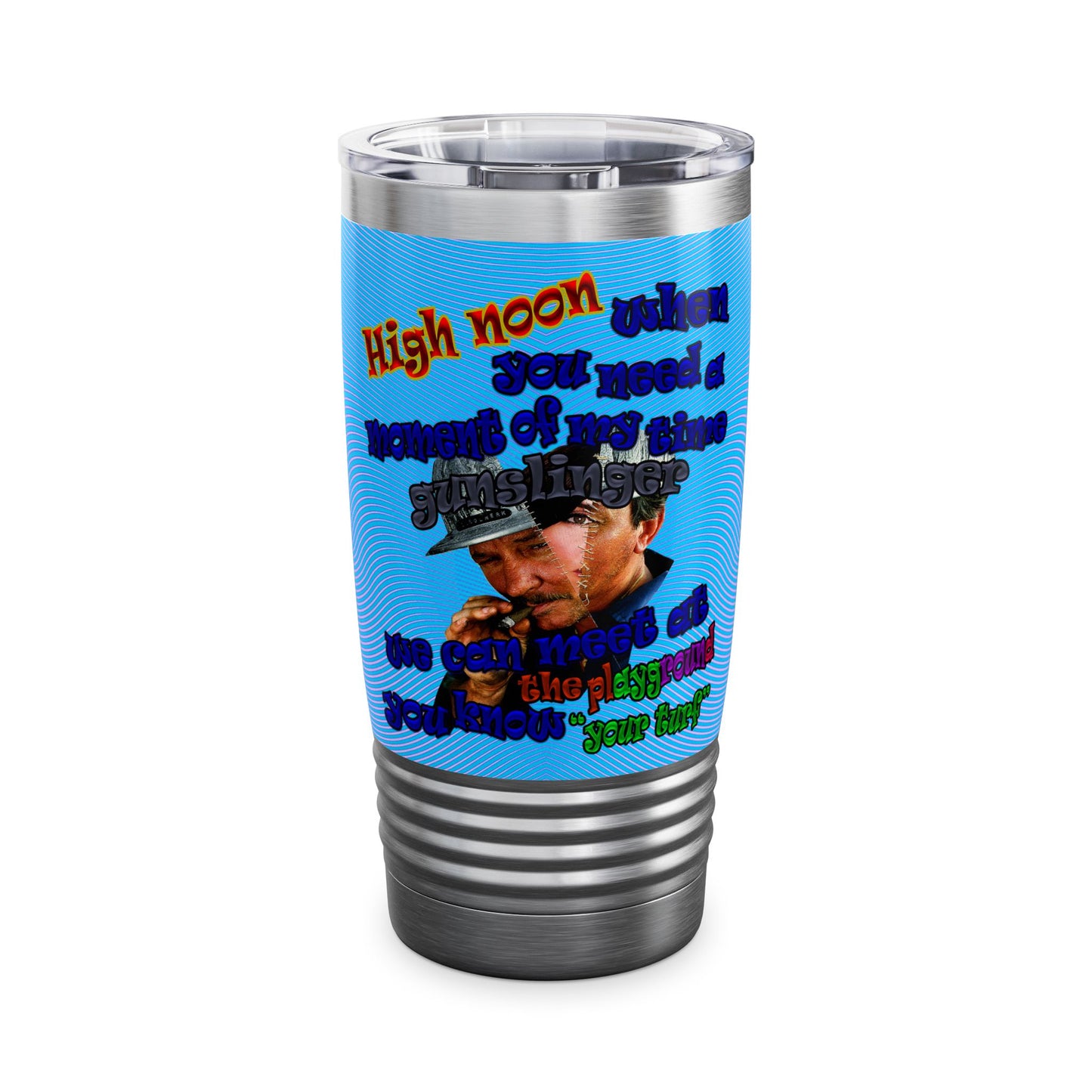 high noon - Ringneck Tumbler, 20oz (light blue-purple wave)