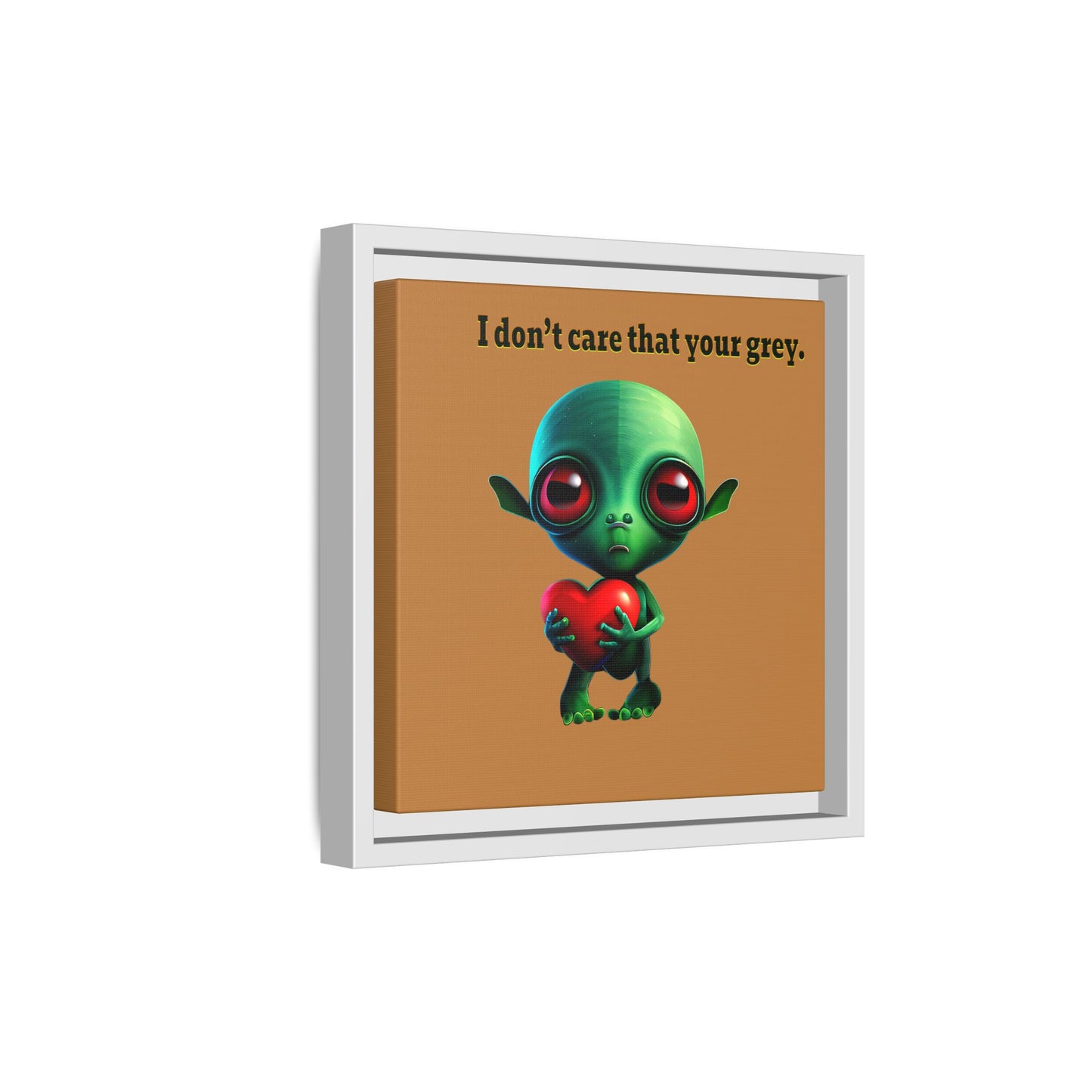 I don't care that your grey - framed canvas art (light brown)