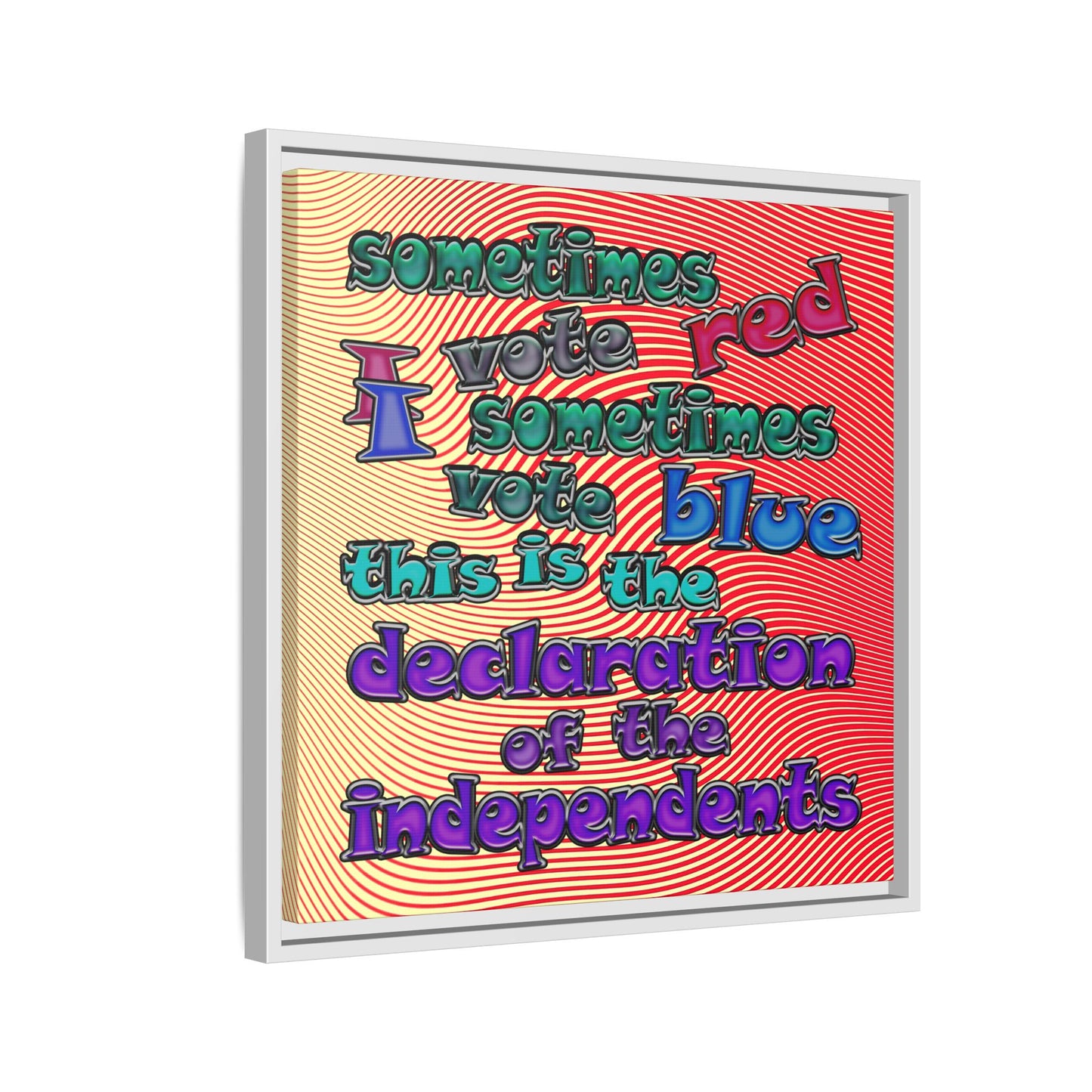 declaration of the independents - framed canvas art (yellow-orange wave)