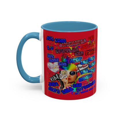 drop the beat - Accent Mug (dark red)