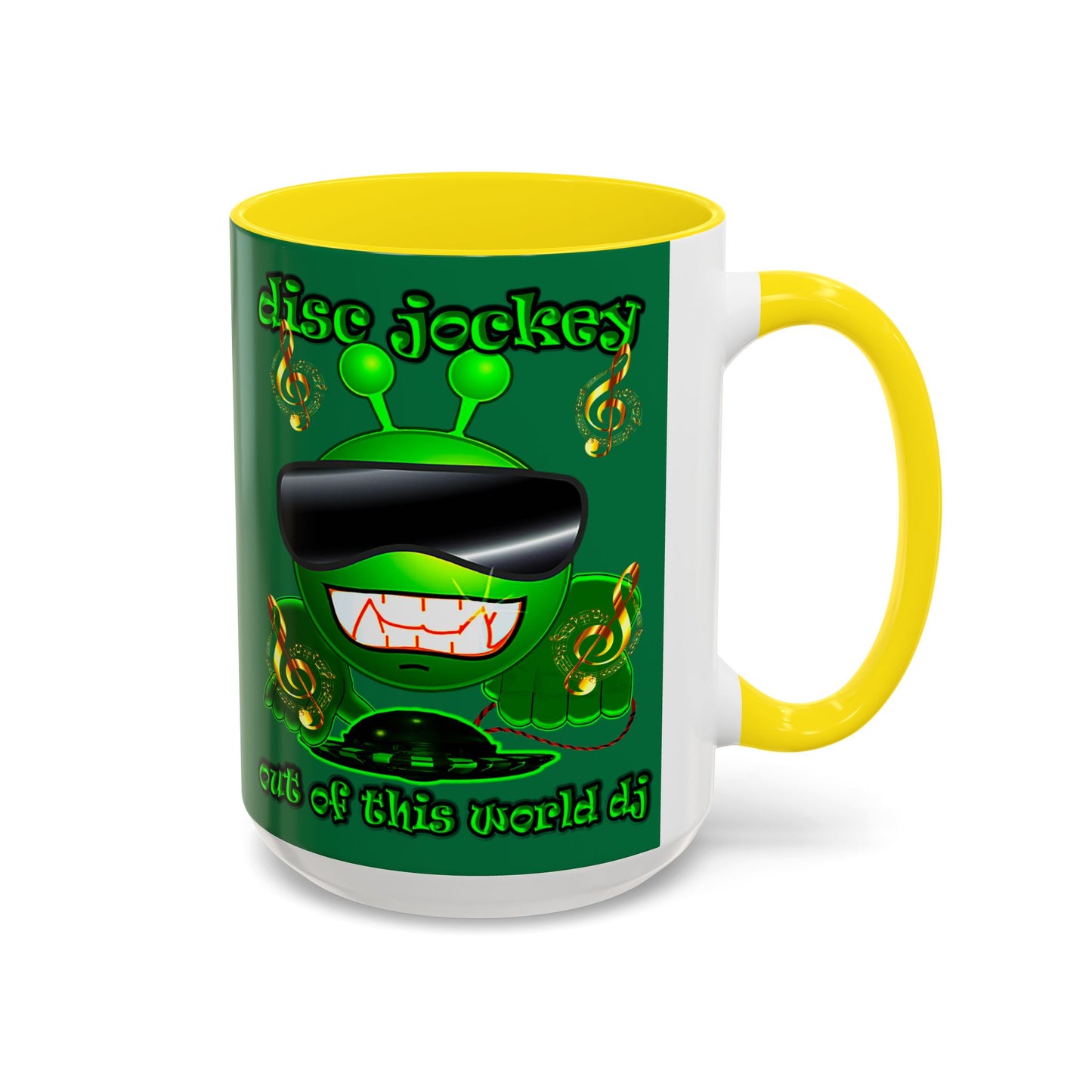 disc jockey - Accent Mug (dark green)