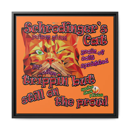 schrodinger's cat - framed canvas art (crusta)
