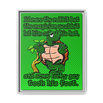 turtle race - framed canvas art (logo green)