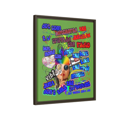 drop the beat - framed canvas art (green)