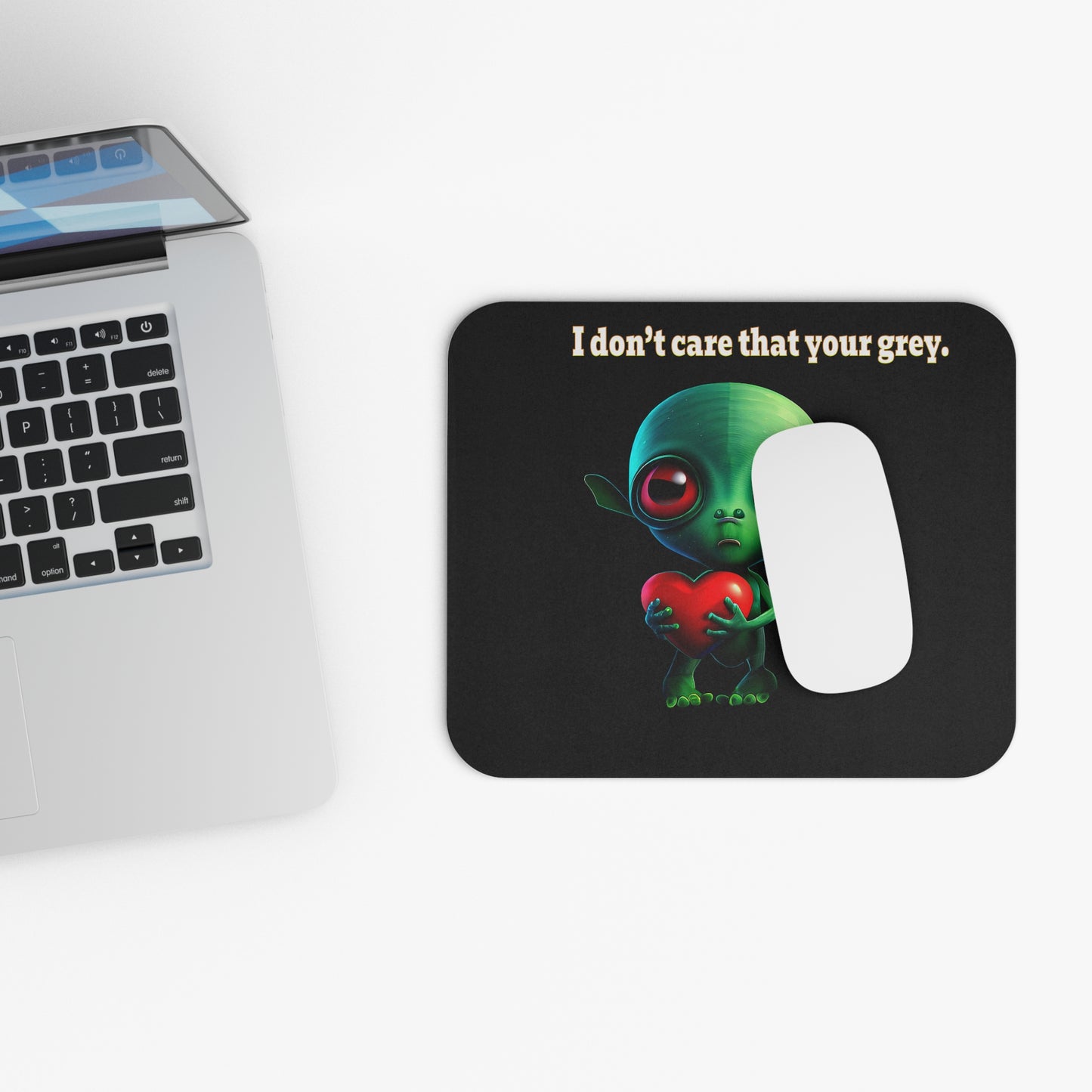 I don't care that your grey - Mouse Pad (Rectangle) (black)