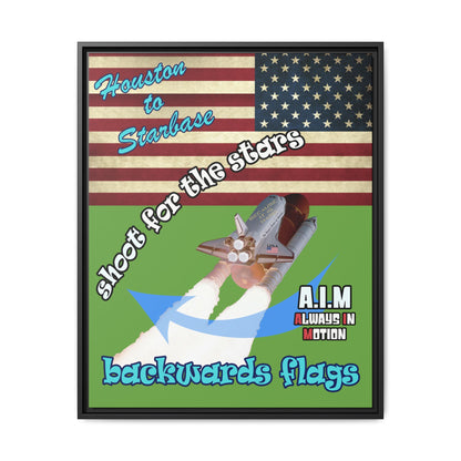 shoot for the stars - framed canvas art (green)