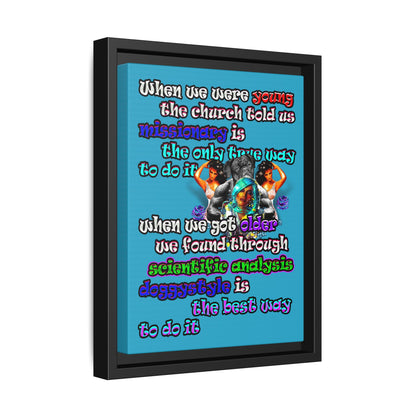 doggystyle - framed canvas art (turquoise)