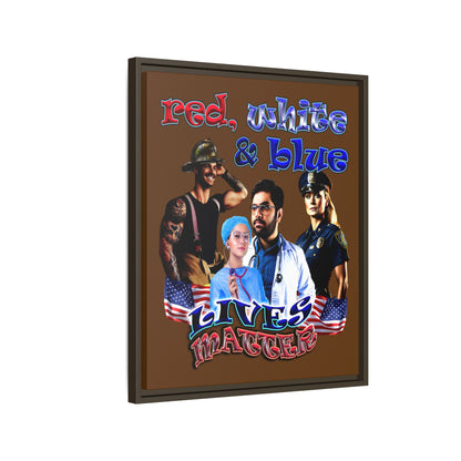 rw&b lives matter - framed canvas art (brown)