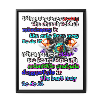 doggystyle - framed canvas art (white)