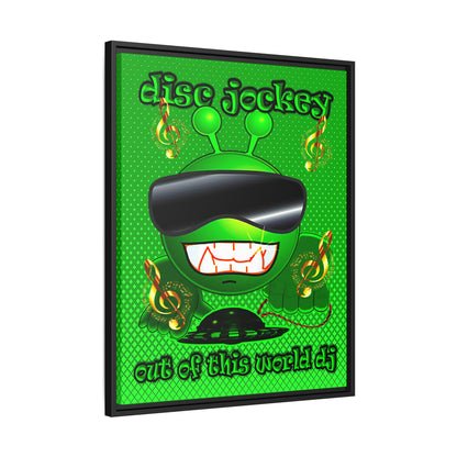 disc jockey - framed canvas art (logo green)