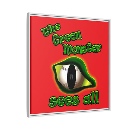 green monster - framed canvas art (red)