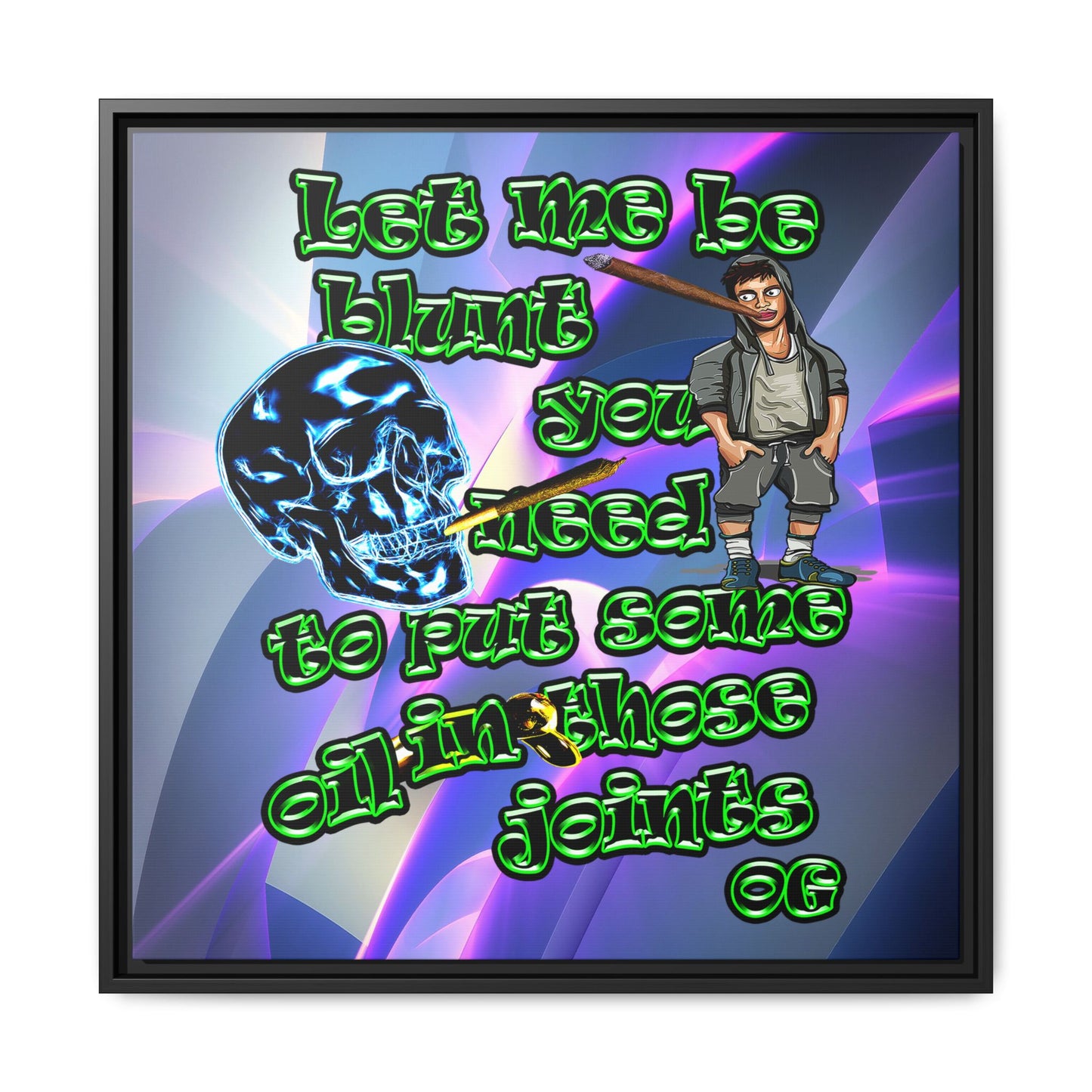 og - framed canvas art (grey-pink wave)
