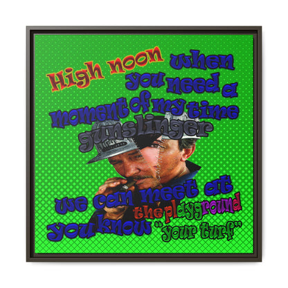 high noon - framed canvas art (logo green)