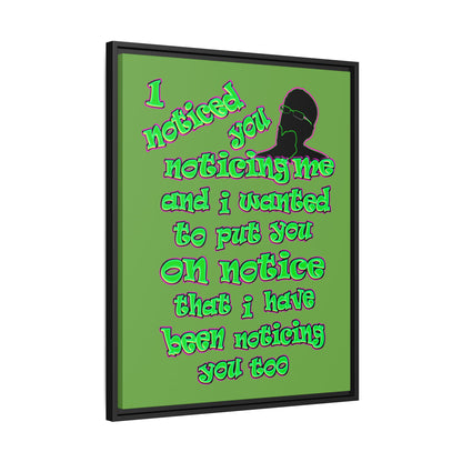 noticed you noticing - framed canvas art (green)