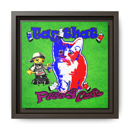 tag that - framed canvas art (green turf)