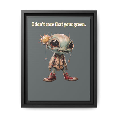 I don't care that your green - framed canvas art (dark grey)