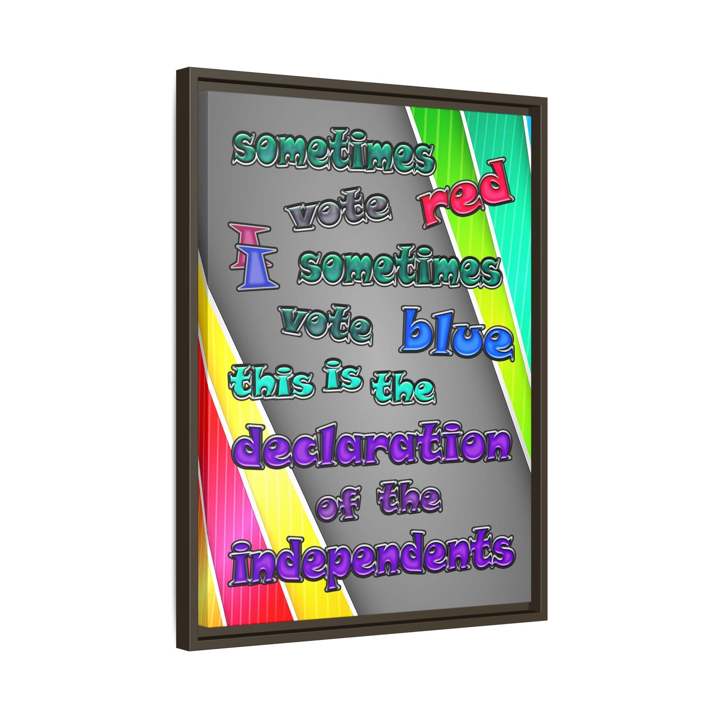 declaration of the independents - framed canvas art (rainbow split)